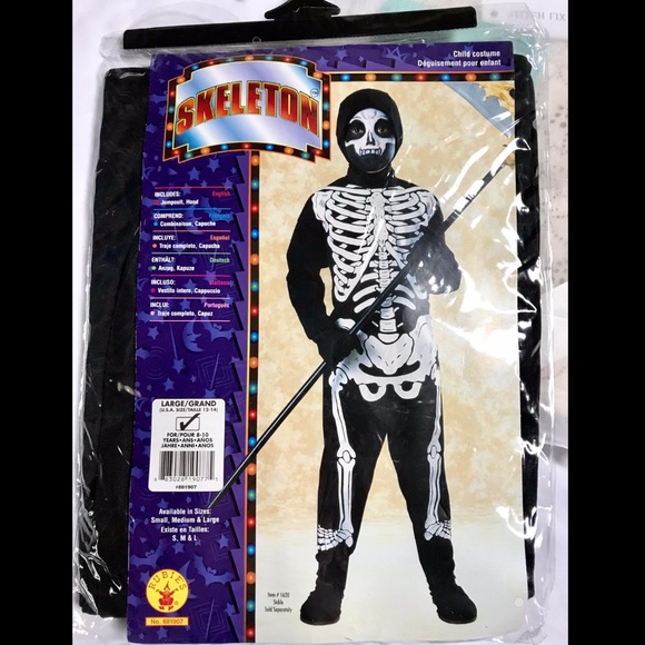 New Skeleton Kids Child Costume Rubie’s S M L - Picture 2 of 3